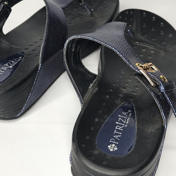 Patrizia by Spring Step Sandals Womens 8.5 Thong Metallic Blue Beachwear Summer - Picture 6 of 8